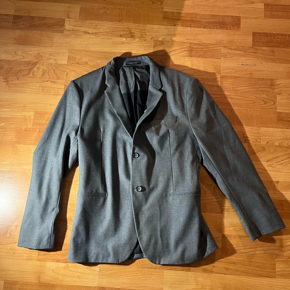 Zara slim fit blazer. Gray.